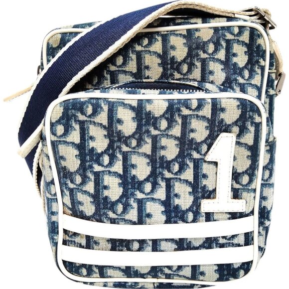 Dior Handbags - 508353BA (X5) Christian Dior Crossbody Bag Navy Blue PVC